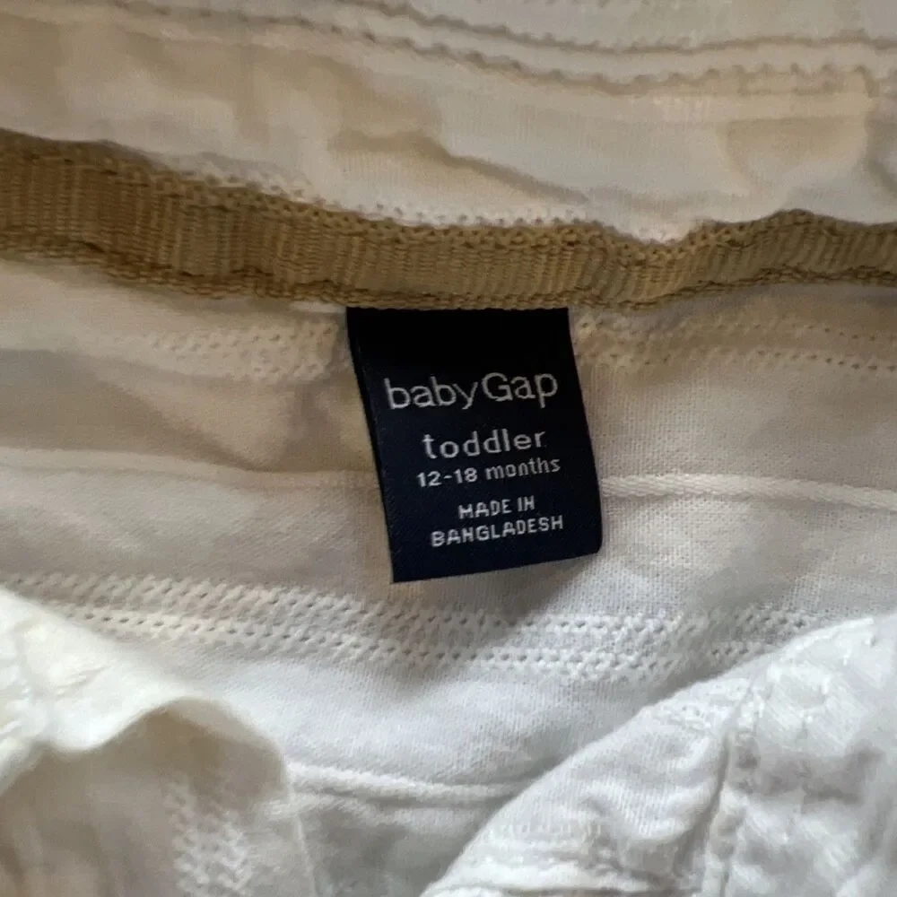 Baby GAP Toddler Boys Beach Outfit Button Down, Shorts, & T-shirt 12-18 Months